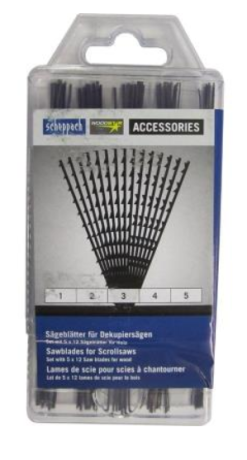 SCHEPPACH - Kit De 5 X 12 Lames De Scie à Chantourner Sans Ergots, Pour Le Bois