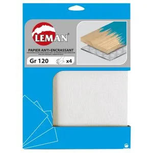 Leman - Lot De 4 Feuilles De Papier Abrasif - Papier Anti-encrassant Gr80 |120|180|240