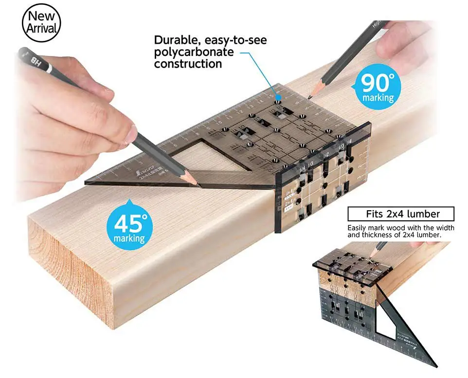 SHINWA - Equerre Transparente 3D Avec Angles à 45° Et 90° – Image 2